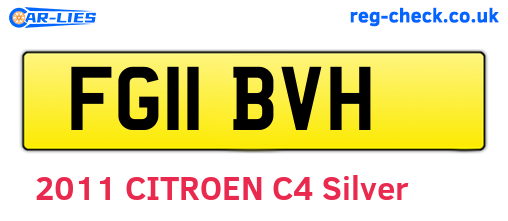 FG11BVH are the vehicle registration plates.
