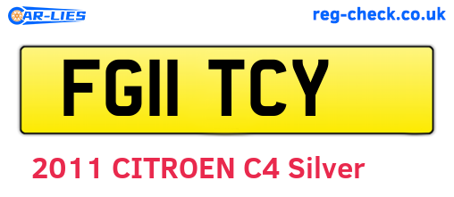 FG11TCY are the vehicle registration plates.