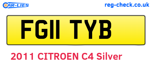 FG11TYB are the vehicle registration plates.