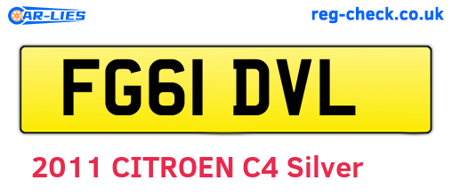 FG61DVL are the vehicle registration plates.