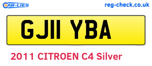 GJ11YBA are the vehicle registration plates.