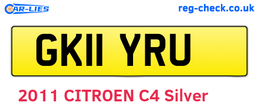 GK11YRU are the vehicle registration plates.