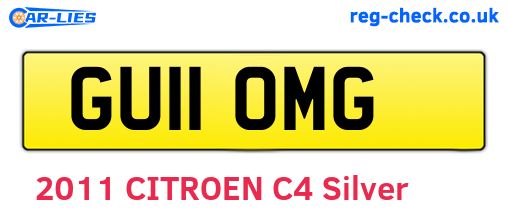 GU11OMG are the vehicle registration plates.
