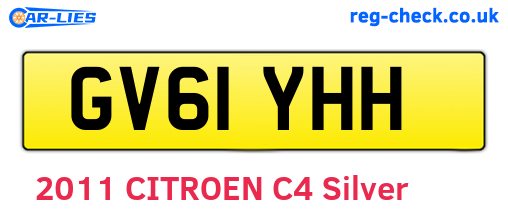GV61YHH are the vehicle registration plates.