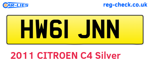 HW61JNN are the vehicle registration plates.
