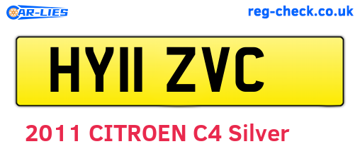 HY11ZVC are the vehicle registration plates.
