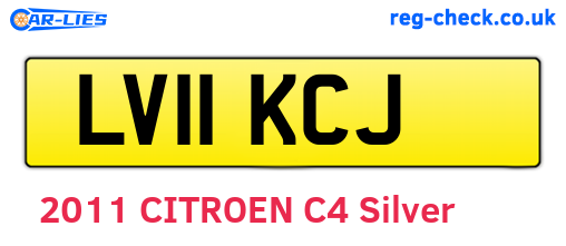 LV11KCJ are the vehicle registration plates.