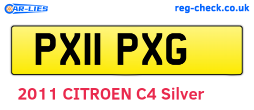 PX11PXG are the vehicle registration plates.