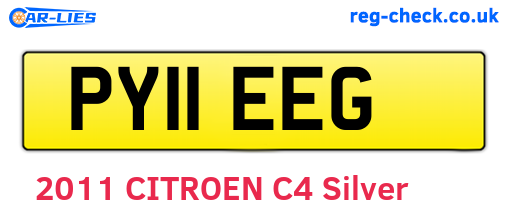 PY11EEG are the vehicle registration plates.