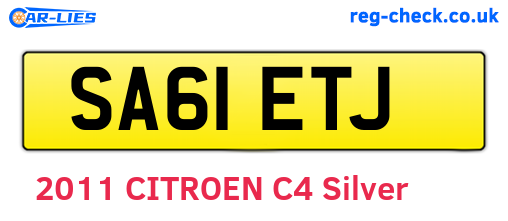 SA61ETJ are the vehicle registration plates.