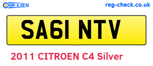 SA61NTV are the vehicle registration plates.