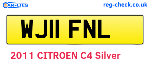WJ11FNL are the vehicle registration plates.