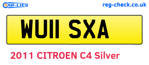 WU11SXA are the vehicle registration plates.