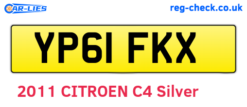 YP61FKX are the vehicle registration plates.