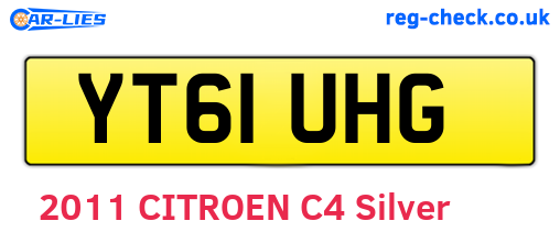 YT61UHG are the vehicle registration plates.