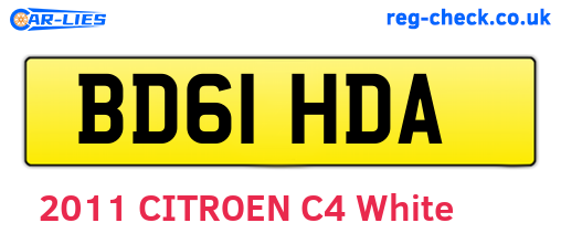 BD61HDA are the vehicle registration plates.