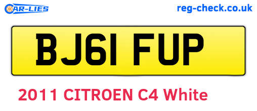 BJ61FUP are the vehicle registration plates.