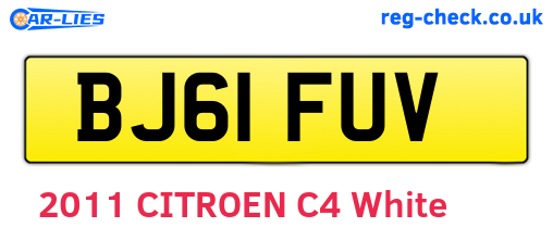 BJ61FUV are the vehicle registration plates.