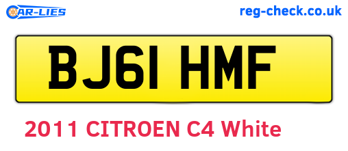 BJ61HMF are the vehicle registration plates.