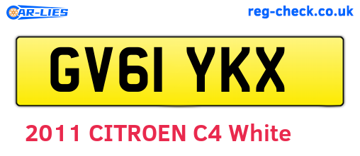 GV61YKX are the vehicle registration plates.