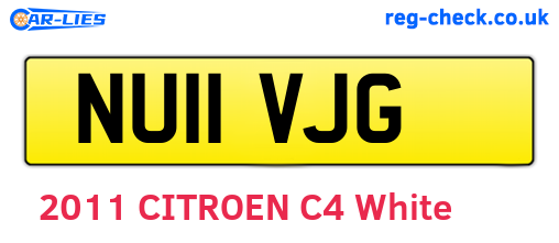 NU11VJG are the vehicle registration plates.