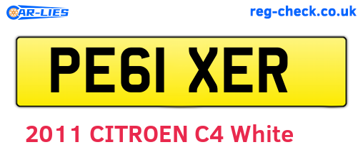 PE61XER are the vehicle registration plates.