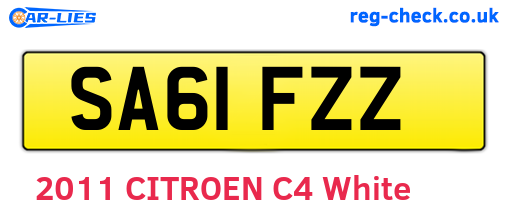SA61FZZ are the vehicle registration plates.