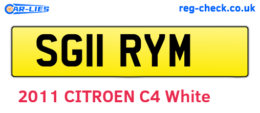 SG11RYM are the vehicle registration plates.