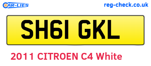 SH61GKL are the vehicle registration plates.