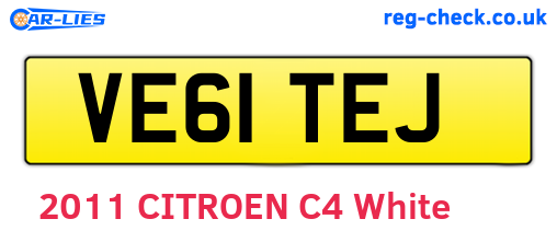 VE61TEJ are the vehicle registration plates.
