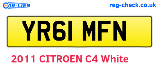 YR61MFN are the vehicle registration plates.