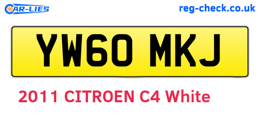 YW60MKJ are the vehicle registration plates.