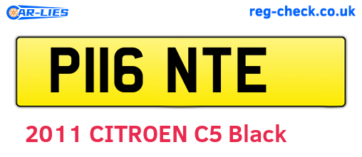 P116NTE are the vehicle registration plates.