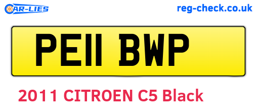 PE11BWP are the vehicle registration plates.