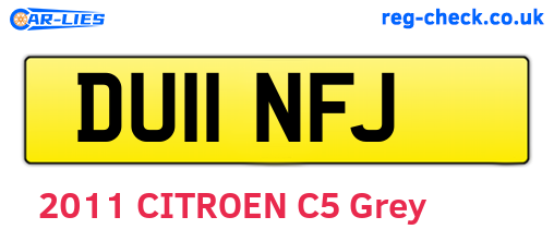 DU11NFJ are the vehicle registration plates.