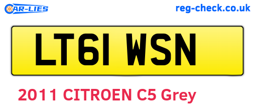 LT61WSN are the vehicle registration plates.