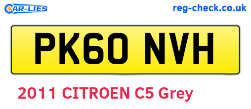 PK60NVH are the vehicle registration plates.