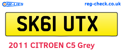 SK61UTX are the vehicle registration plates.