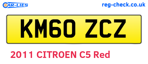 KM60ZCZ are the vehicle registration plates.