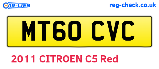 MT60CVC are the vehicle registration plates.