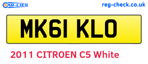 MK61KLO are the vehicle registration plates.