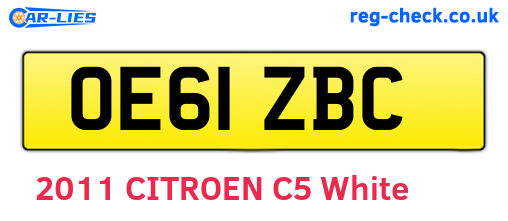 OE61ZBC are the vehicle registration plates.