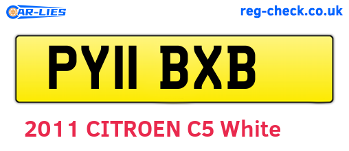 PY11BXB are the vehicle registration plates.