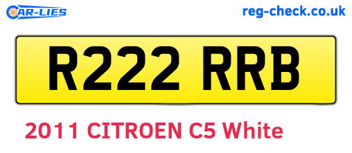 R222RRB are the vehicle registration plates.