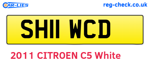 SH11WCD are the vehicle registration plates.