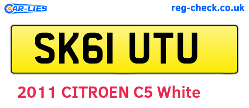 SK61UTU are the vehicle registration plates.