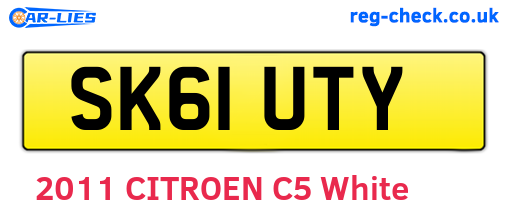 SK61UTY are the vehicle registration plates.