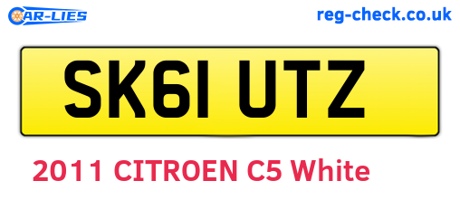 SK61UTZ are the vehicle registration plates.