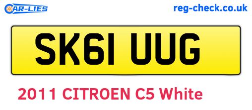 SK61UUG are the vehicle registration plates.