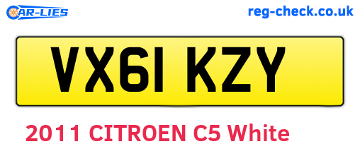 VX61KZY are the vehicle registration plates.